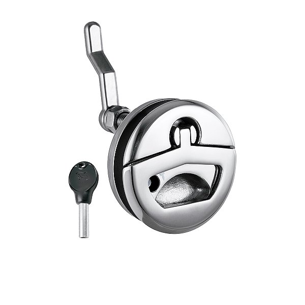 Puxador de Pressão Cockpit 60 mm Com Chave em Aço Inox 316