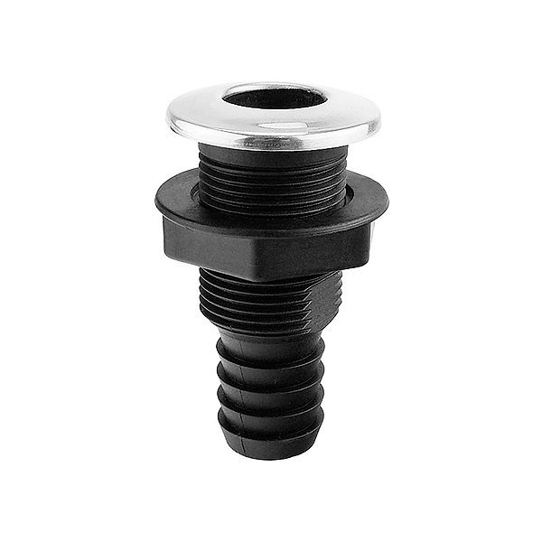 Saída de Costado Em Nylon Cor Preta Acabamento em Aço Inox 316 1-1/2 Pol