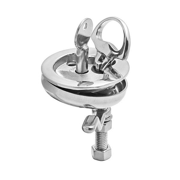 Puxador De Pressão Cockpit Com Trava e Chave em Aço Inox 316 64 X 75 X 62 mm
