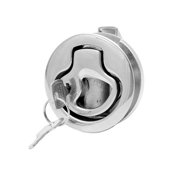 Puxador De Pressão Cockpit Com Chave em Aço Inox 316 62 X 38 mm