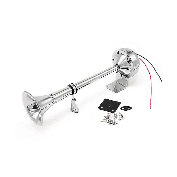 Buzina Elétrica Náutica 1 Corneta 24V em Aço Inox 410 mm X 101 mm