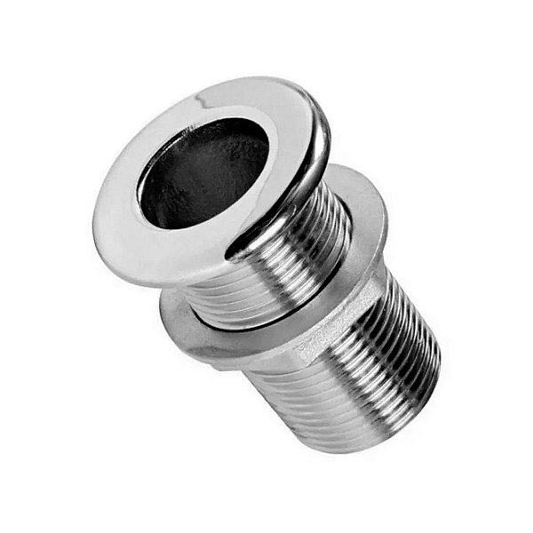 Saída ou Entrada de Costado 3/4" Rosca Total em Aço Inox