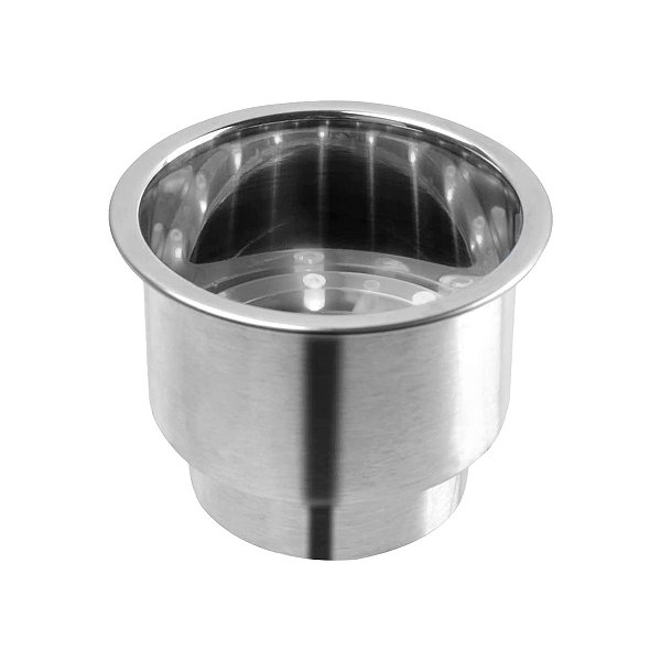 Porta Copos De embutir em Aço Inox LED Branco 12V 110 X 105 mm