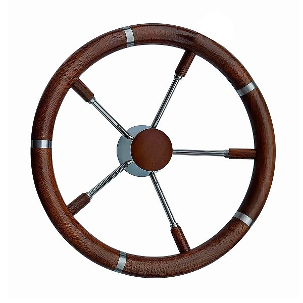 Volante 13-1/2" polido com acabamento em Teka