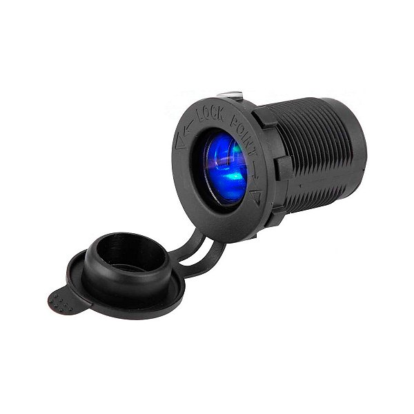 Tomada Acendedor com LED Azul 12-24V