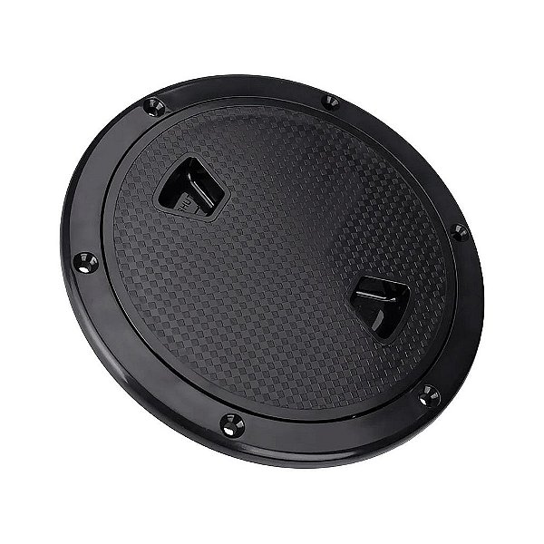 Tampa De Inspeção em ABS Preta 6 Polegadas com Vedação