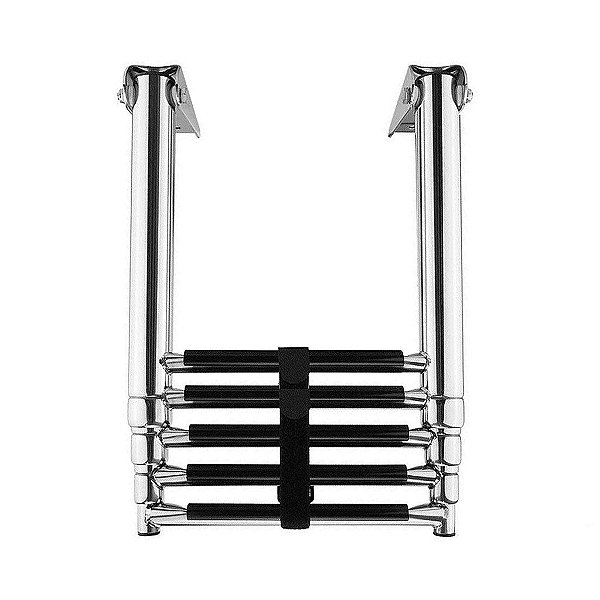 Escada Telescopica Náutica 5 Degraus em Aço Inoxidável Para Embarcações
