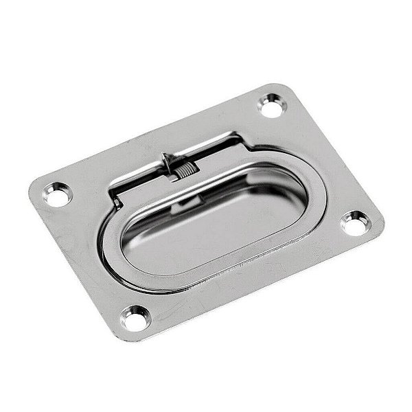 Puxador de Tampa em Aço Inox 75 x 55 mm Para Barcos Lanchas