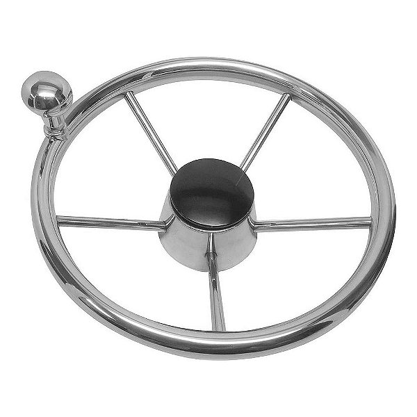 Volante Para Embarcações em Aço Inox com Knob 15-1/2 Pol