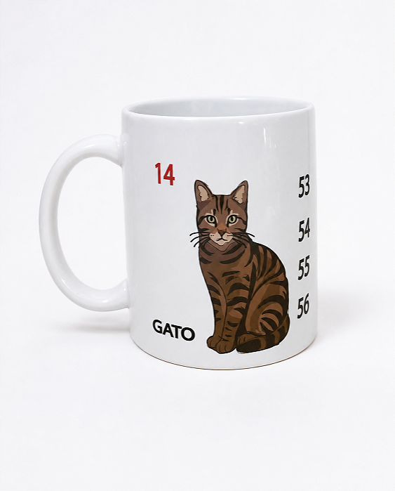 Caneca Gato — Sonhei, Joguei, Deu Bicho LAJE021