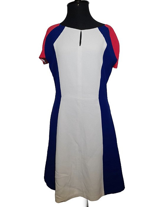 Vestido Carina Duek Midi Off/Azul/Rosa 42