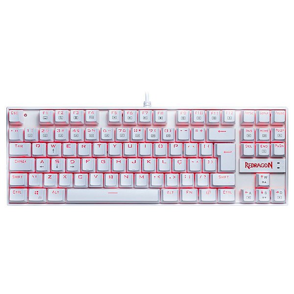 Teclado Gamer Kumara K552W Rgb Branco Outemu Blue Redragon