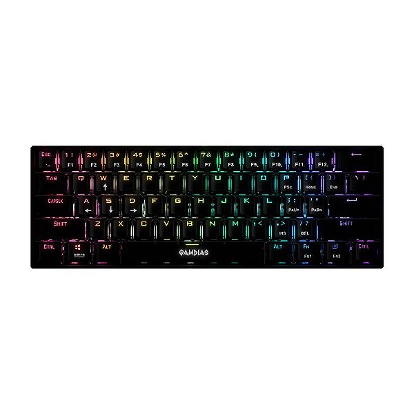 Teclado Gamer Gamdias Hermes E3 Black SWITCH BLUE