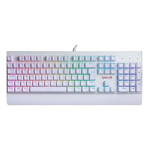 Teclado Gamer Kala K557W RGB Branco Outemu Blue Redragon