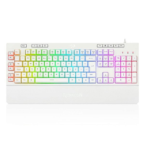 Teclado Membrana Gamer Redragon Shiva Lunar White