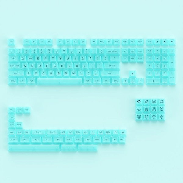 KEYCAPS PROFILE ASA PC MODELO CLEAR TRANSPARENT MINT