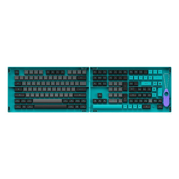 KEYCAPS  ASA 197 TECLAS MODELO BLACK & CYAN