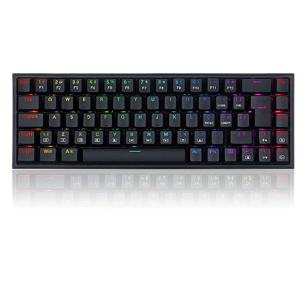 TECLADO GAMER CASTOR RGB PRETO SWITCH MARROM