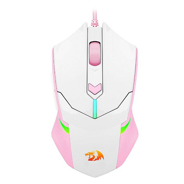 MOUSE GAMER REDRAGON CENTROPHORUS RGB BRANCO COM ROSA