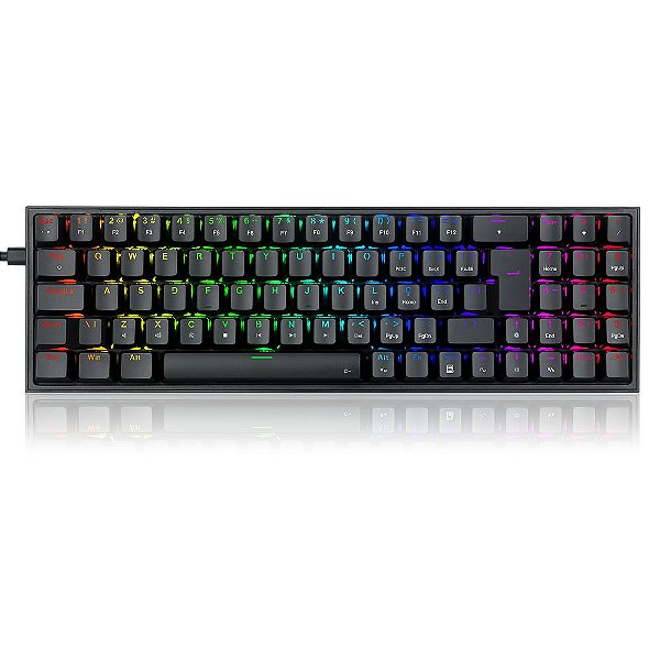 TECLADO MECANICO GAMER POLLUX RGB PRETO SWITCH BROWN