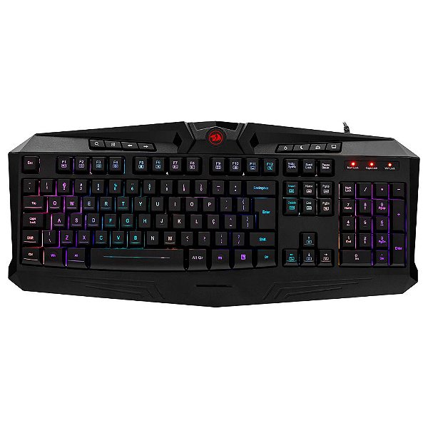 Teclado Gamer Harpe K503 Redragon Preto Com Luz De 7 Cores