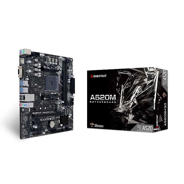 Placa-Mãe Biostar A520mh 3.0 AMD AM4 Micro ATX DDR4