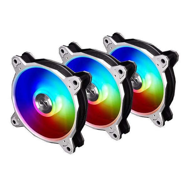 KIT VENTOINHAS LIAN LI BR DIGITAL RGB ALUMINUM 3X120MM PRATA