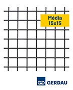 Malha Pop Média 15X15 3.4mm Painel 2X3M Gerdau