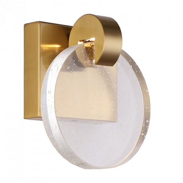Arandela Skylight Sand Redondo Dourado e Transparente 3009AR
