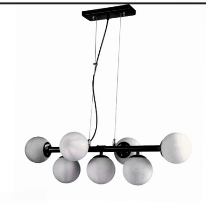 Lustre Pendente ADN+ Ravena 7 Bolas Preto 1672
