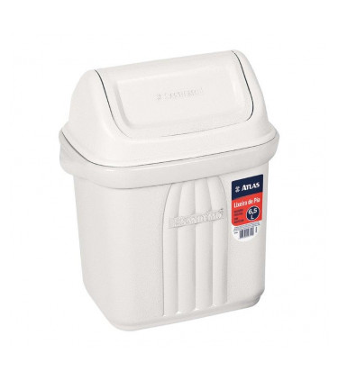Lixeira Atlas Basculante Branca 6,5 litros