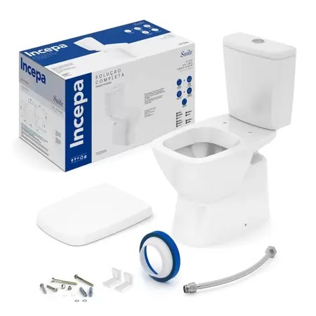 Kit Vaso Sanitário Incepa Caixa Acoplada Ecoflush Suite Branco