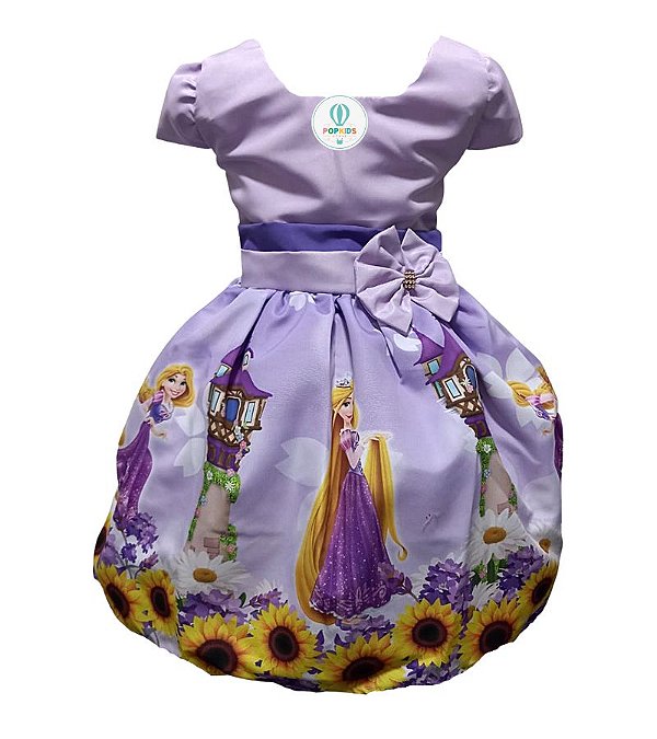 Vestido Temático Rapunzel Tam.M (4-5 Anos)