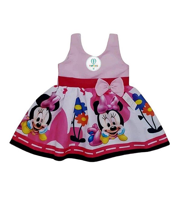 Vestido Temático Minnie Bebe Tam.1-2 Anos