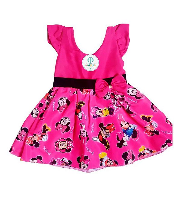 Vestido Temático Minnie Pink Tam. 1-2 Anos