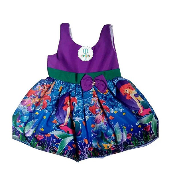 Vestido Temático Ariel Regata Tam.1 a 2 anos