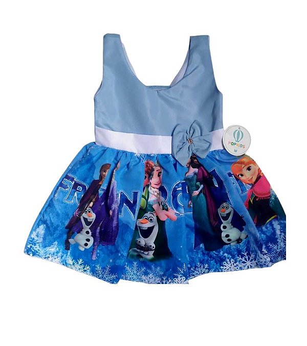 PROMOÇÃO Vestido Infantil Temático Personalizado Festa Frozen