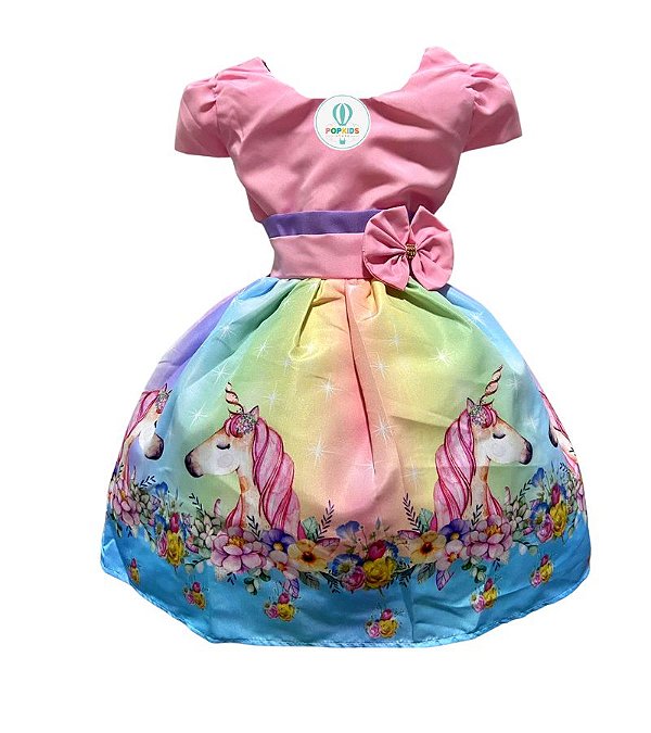 Vestido Temático Unicórnio Novo Tam.GG (8-9 Anos)