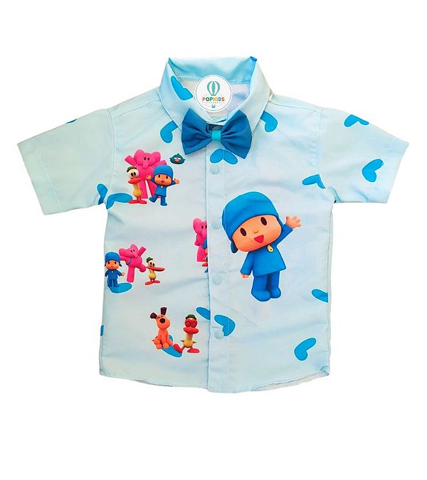 Camisa Temática Pocoyo Azul Tam.P (1-2 Anos)
