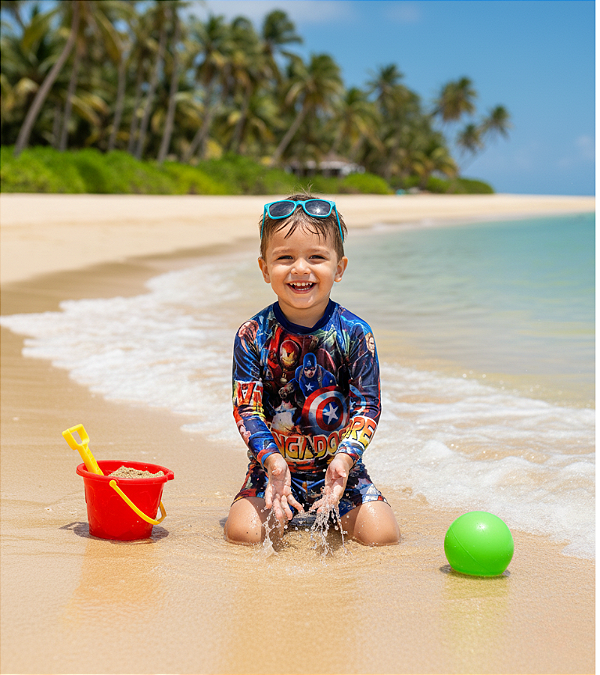 Conjunto Proteção Solar Vingadores (3 a 5 anos)