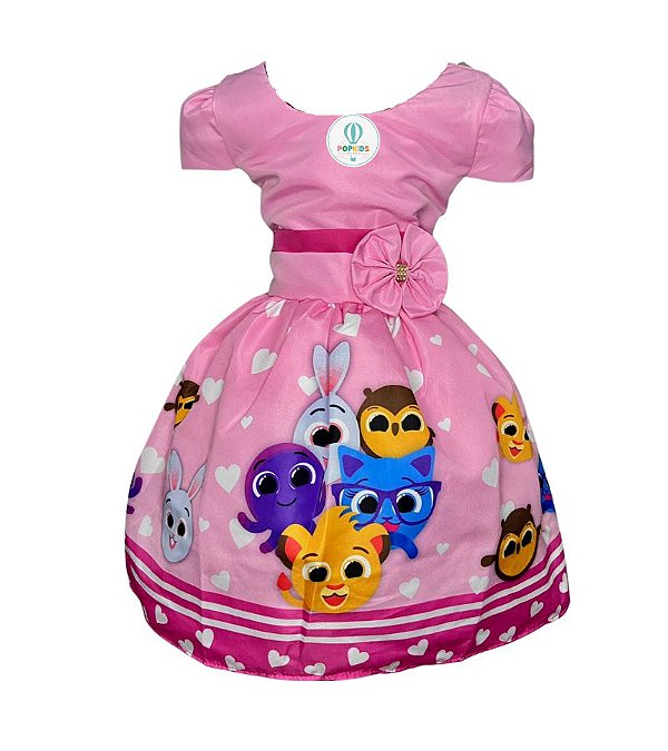 Vestido Temático Bolofofos Rosa Tam.PP (1 ano)