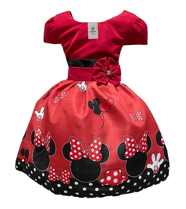 Vestido Temático Minnie Vermelha  H Tam.M (4-5 Anos)