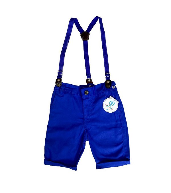Bermuda Azul com Suspensório M (4-5 Anos)