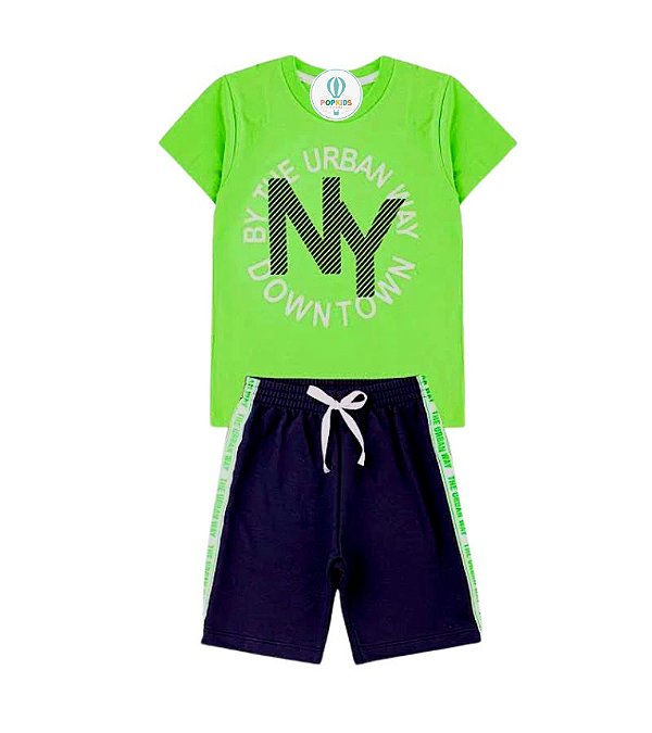 Conjunto Infantil Verão NY Verde Tam.10