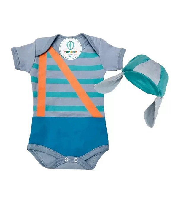 Body Chaves Cinza Tam.G + Boina Personalizada