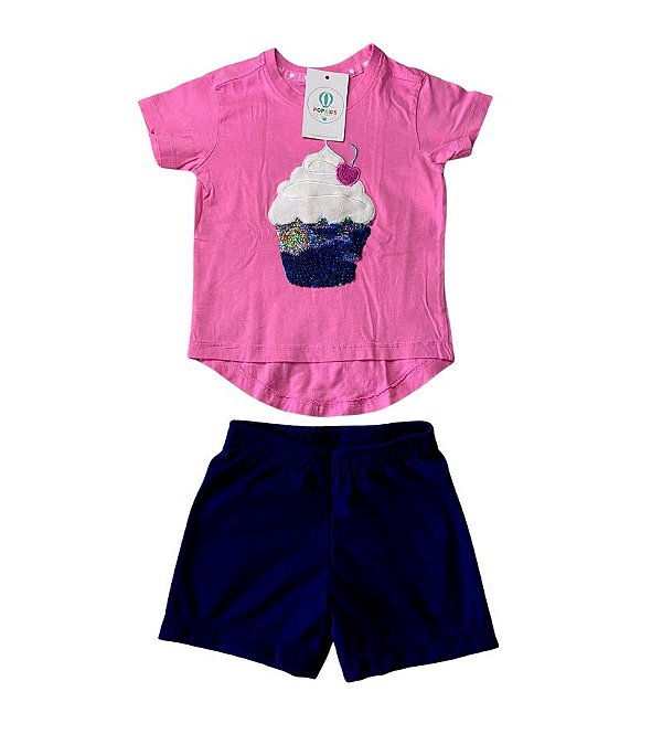 Conjunto Cupcake Paetês Tam.2