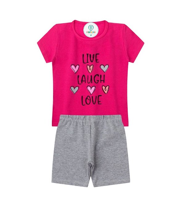 Conjunto Live Laugh com Shorts Ciclista Tam.4