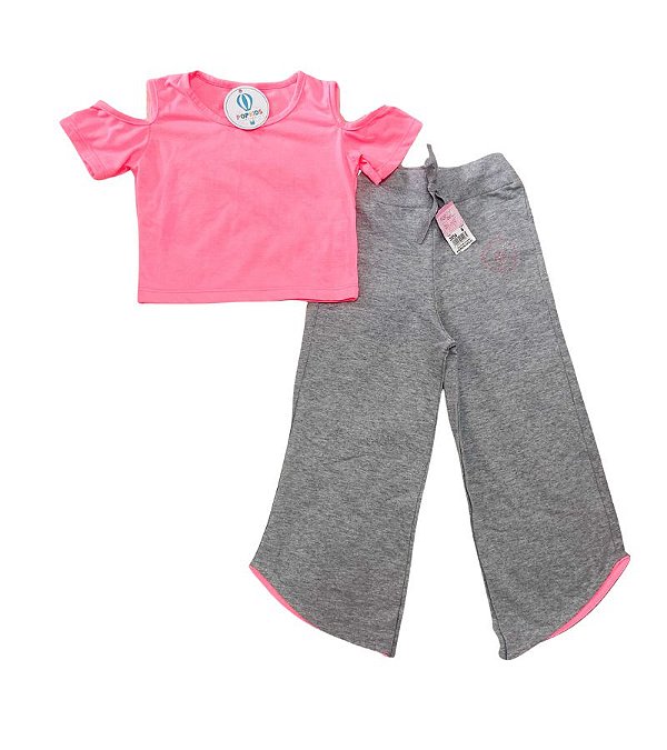 Conjunto Blogueira Neon Calça Pantacourt For Girl Tam.6