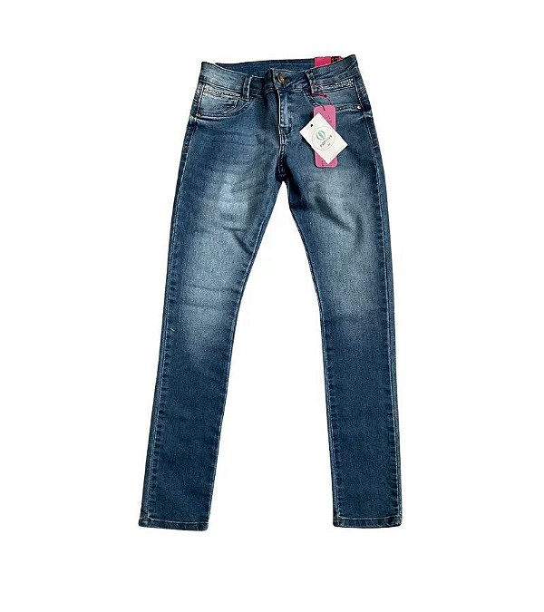 Calça Jeans Feminina Detalhes Pedrinhas AK Denin Tam.12