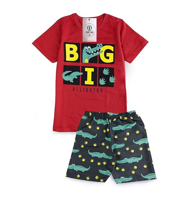Conjunto Infantil Masculino Big Alligator Vermelho Tam.3